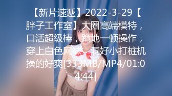 【新片速遞】2022-3-29【胖子工作室】大圈高端模特，口活超级棒，跪地一顿操作，穿上白色网袜，洞好小打桩机操的好爽[333MB/MP4/01:04:44]